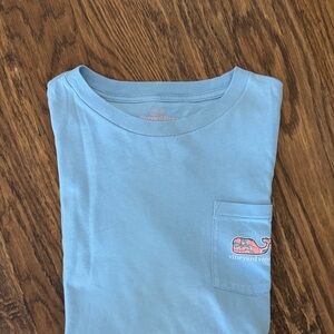 Vineyard Vines Kids Sky Blue Tee with Whale Pocket